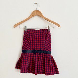 Abercrombie & Fitch | Red/Blue Plaid Corset Peplum Top | Size: Small (S)